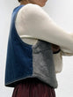 Fur x denim short vest