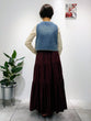 Fur x denim short vest