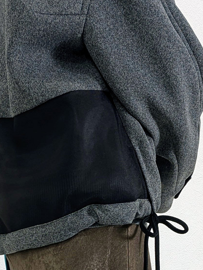 Sheer knit cardboard blouson