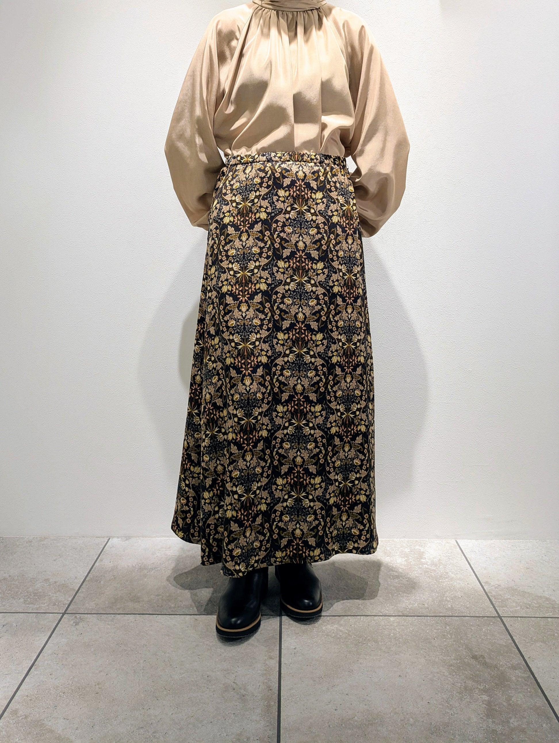 Art Flower Print Skirt