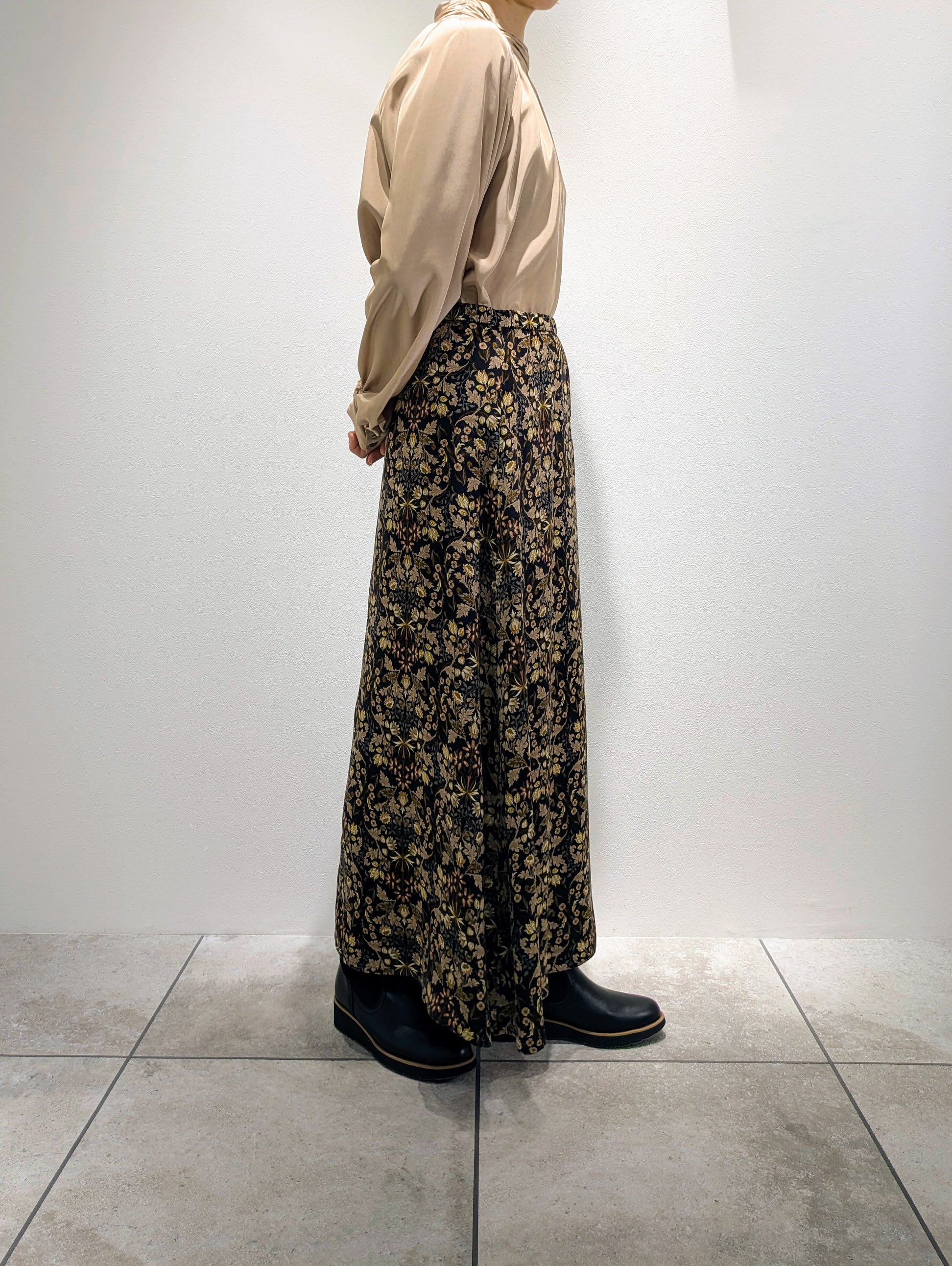 Art Flower Print Skirt