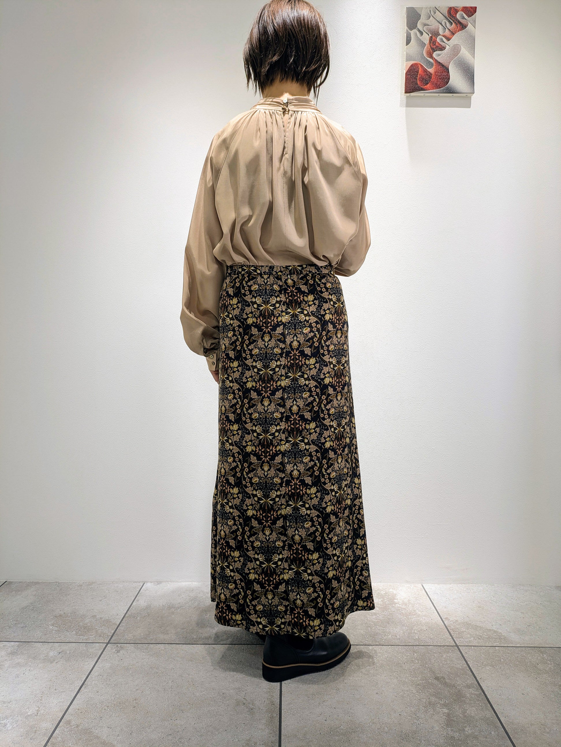 Art Flower Print Skirt