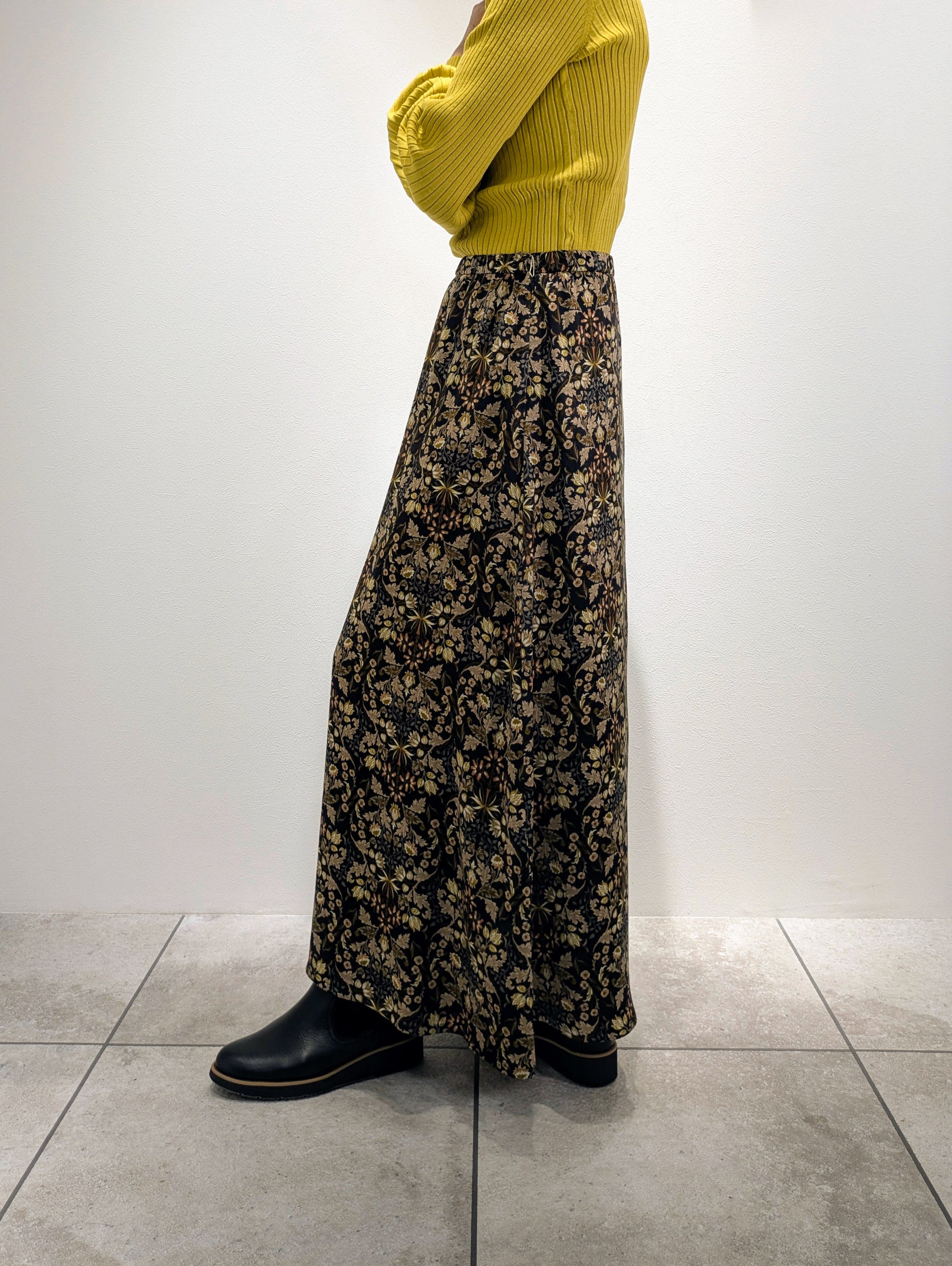 Art Flower Print Skirt