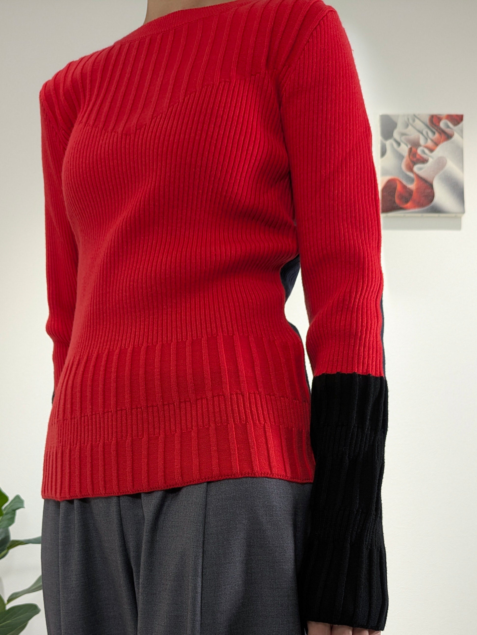 Color Block Rib Knit