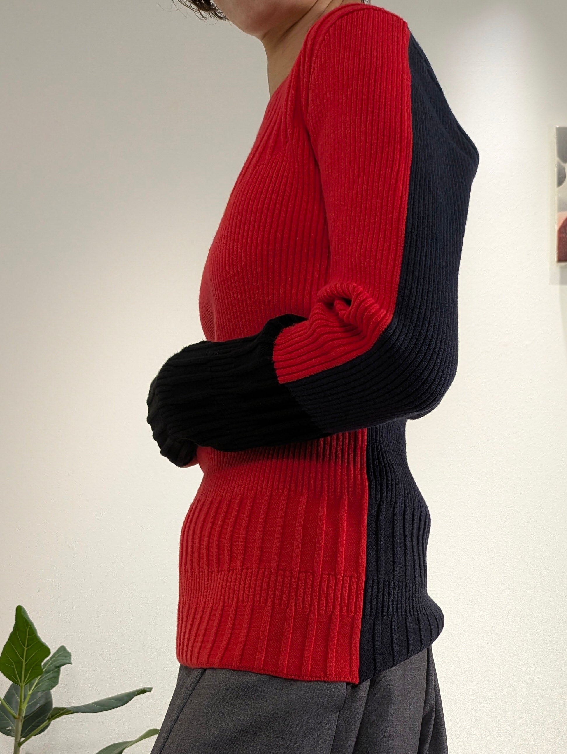 Color Block Rib Knit