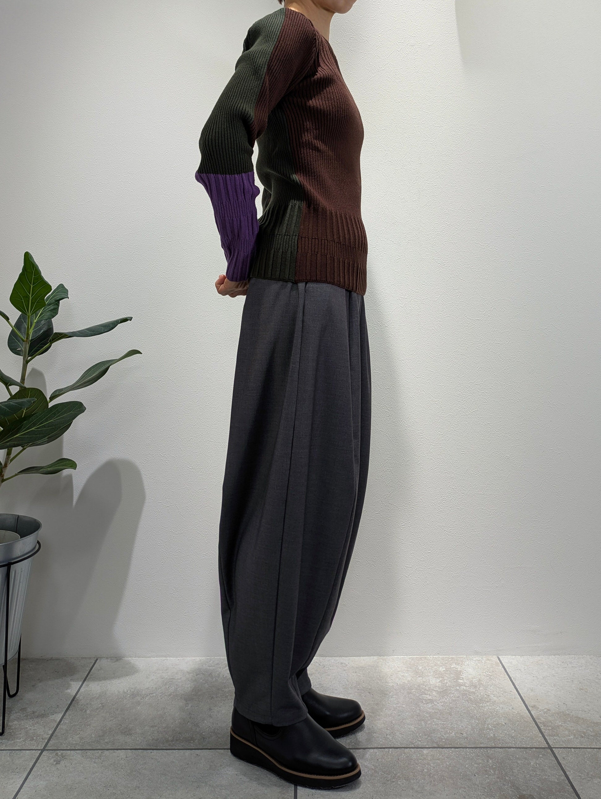 Color Block Rib Knit