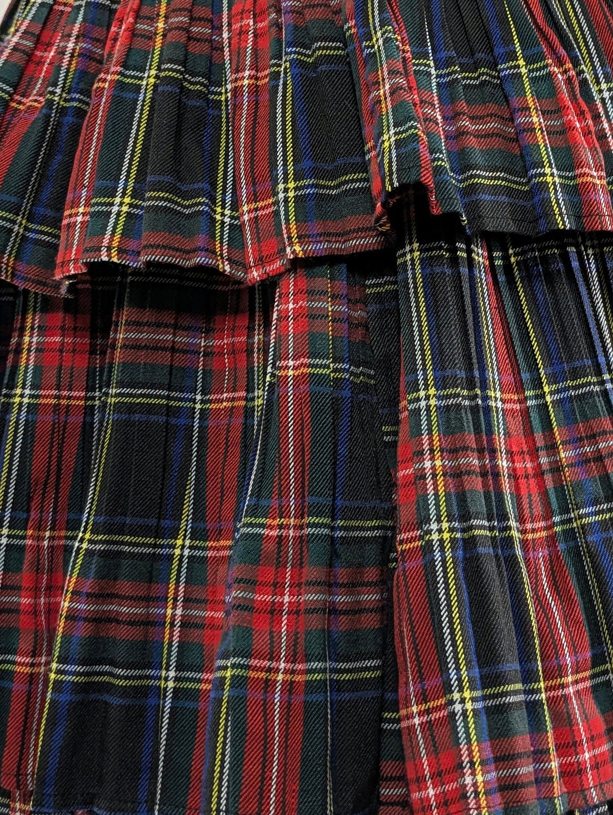 Check teared ruffle skirt