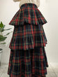 Check teared ruffle skirt