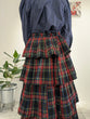 Check teared ruffle skirt