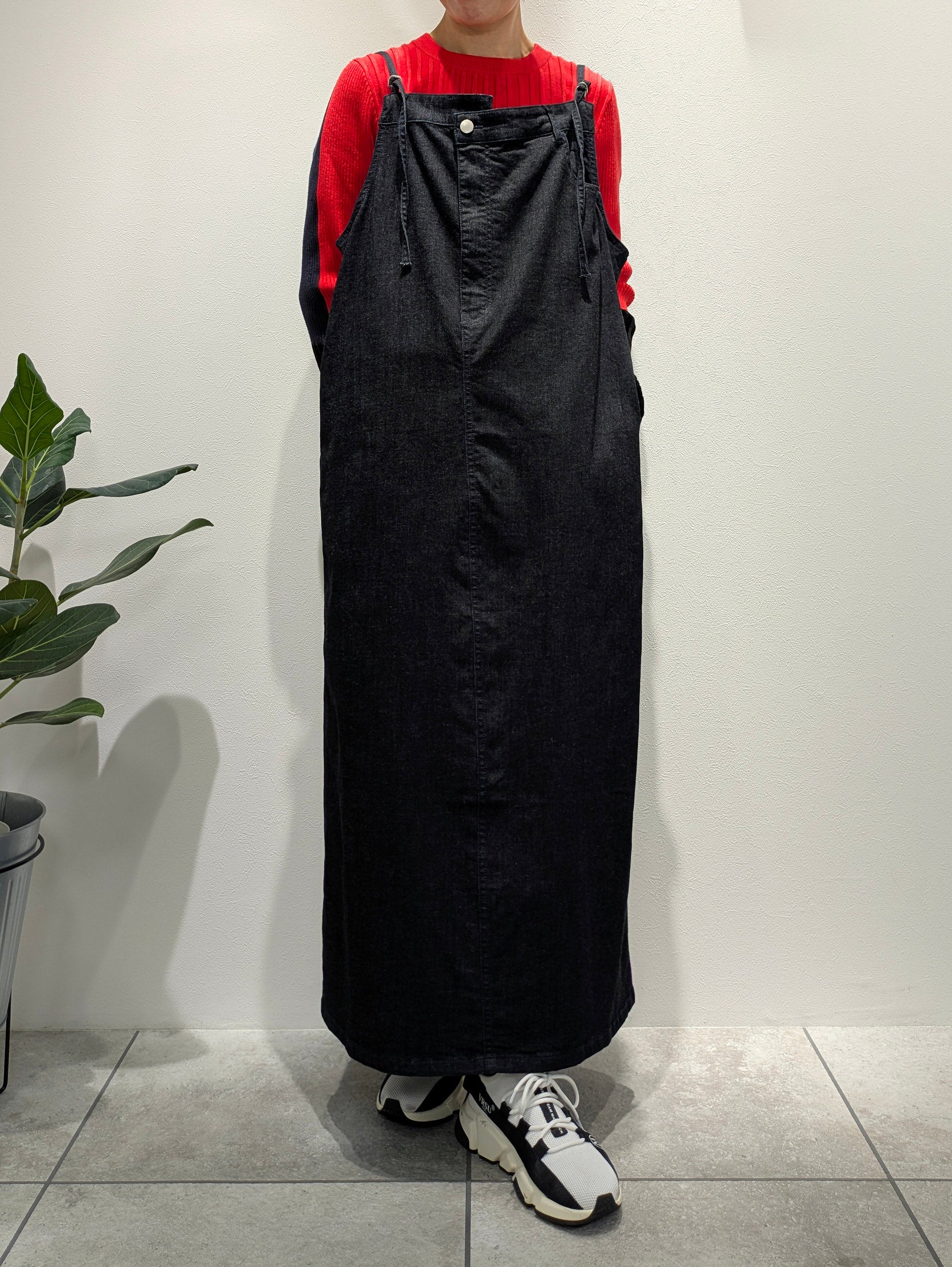 Remade denim jumper dress