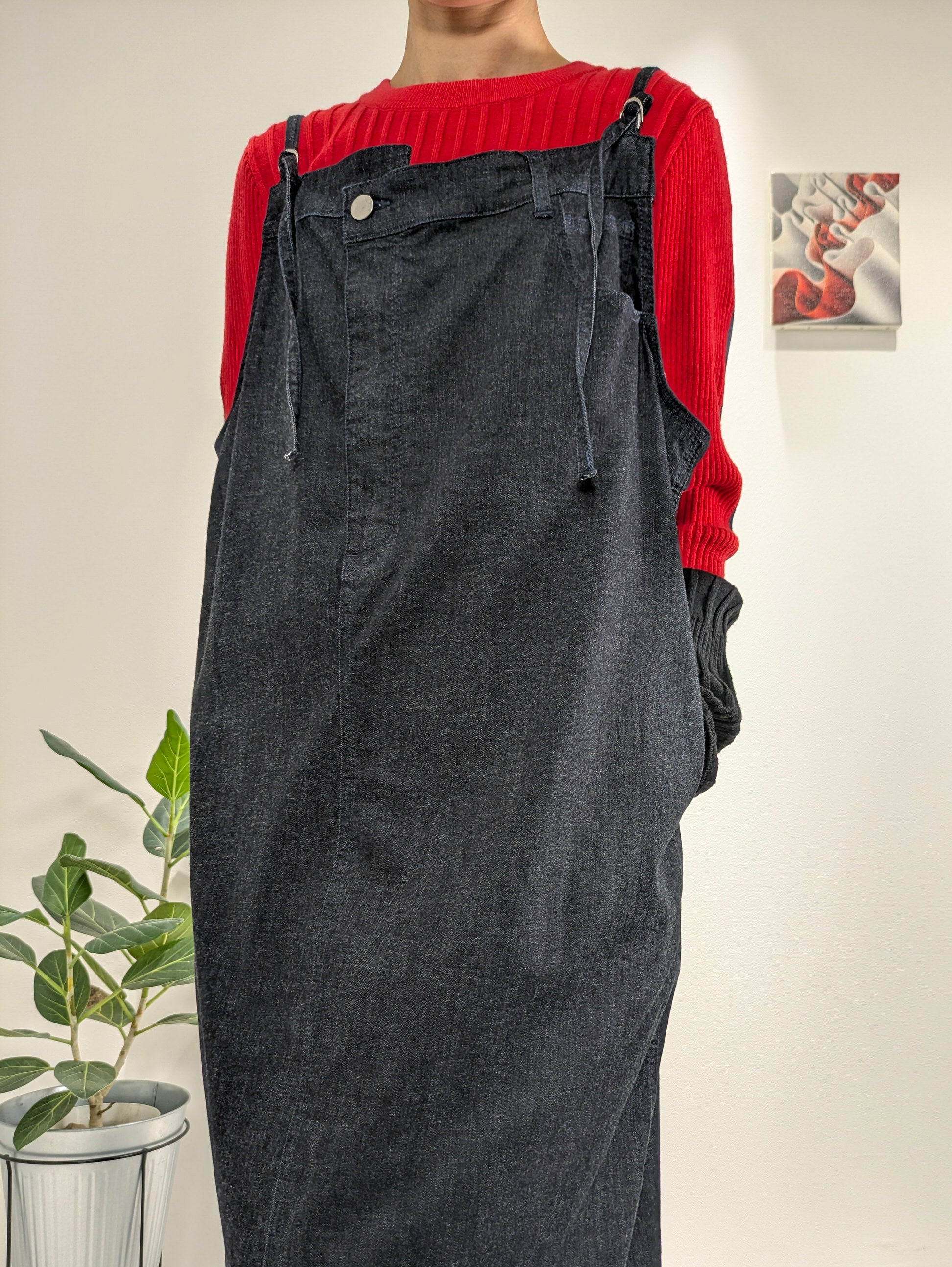 Remade denim jumper dress