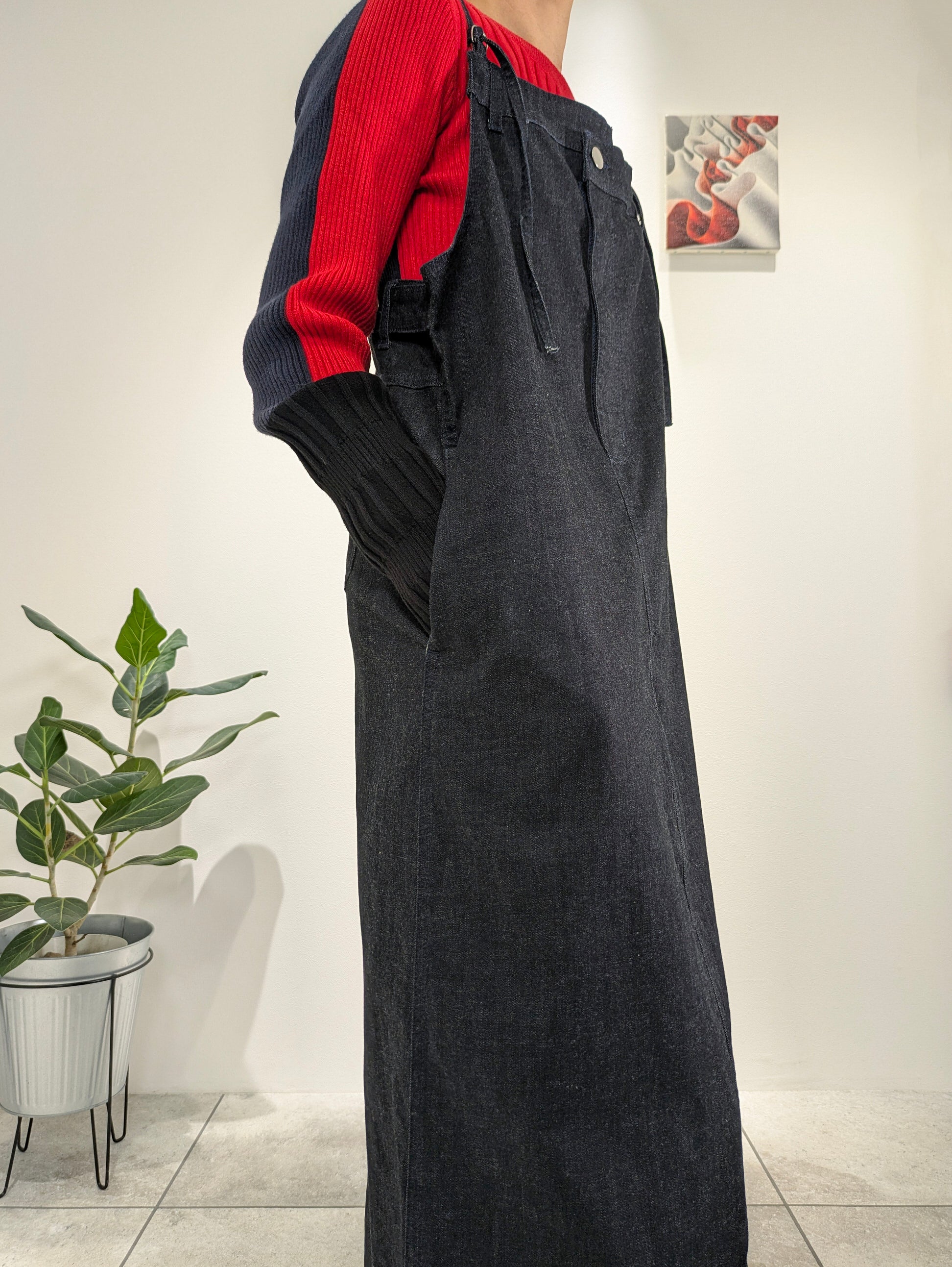 Remade denim jumper dress