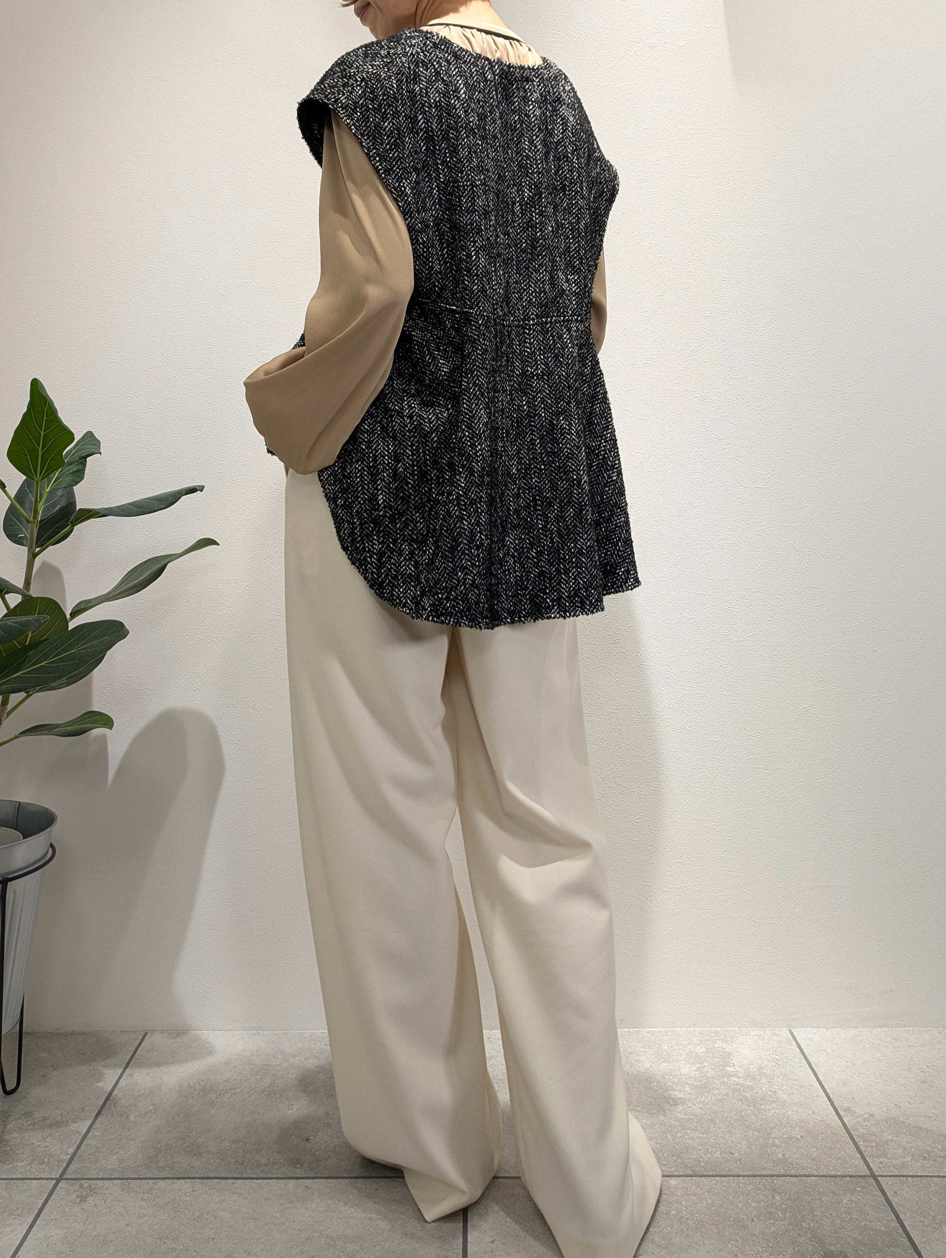 Tweed-style peplum vest
