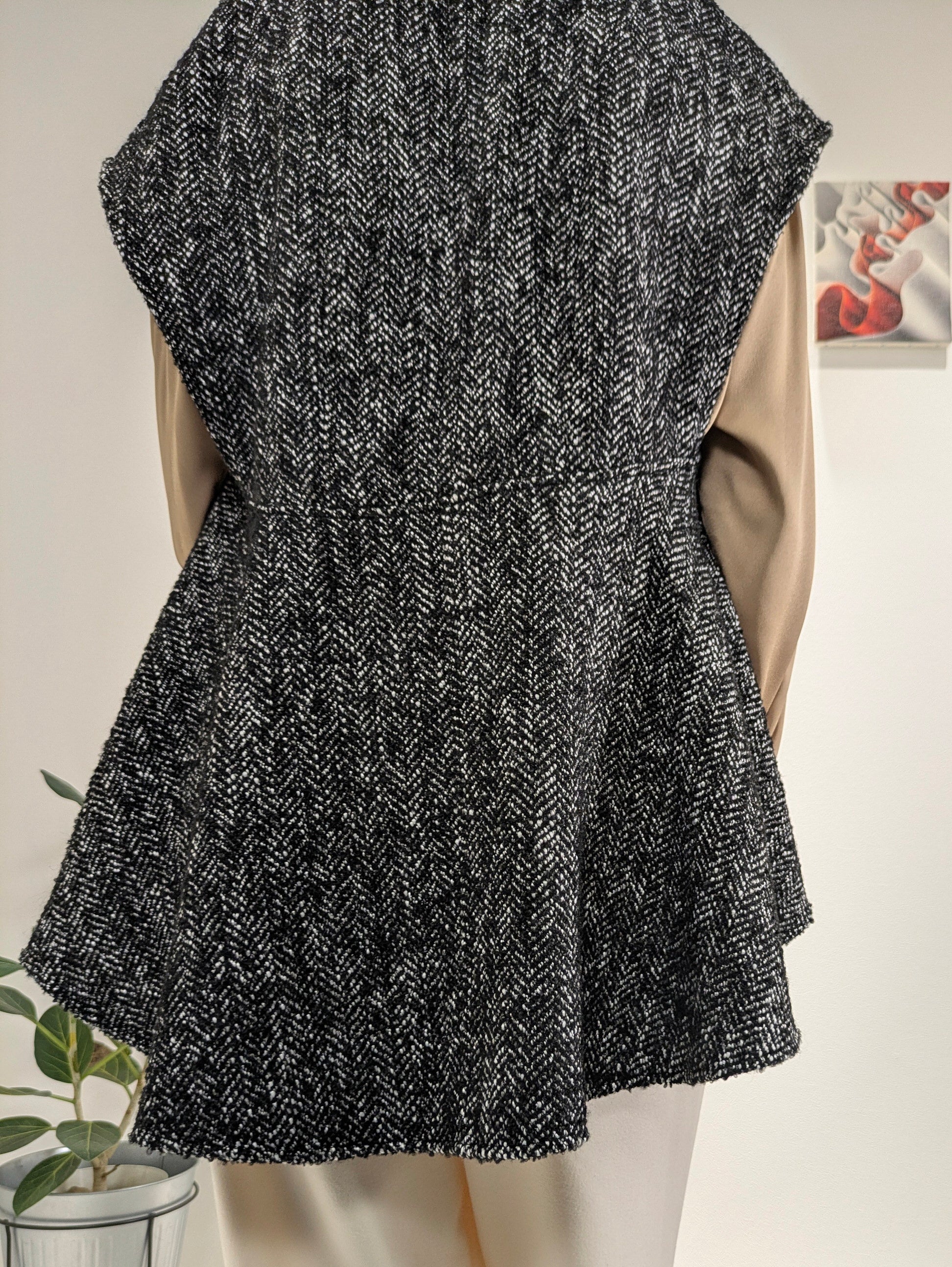 Tweed-style peplum vest