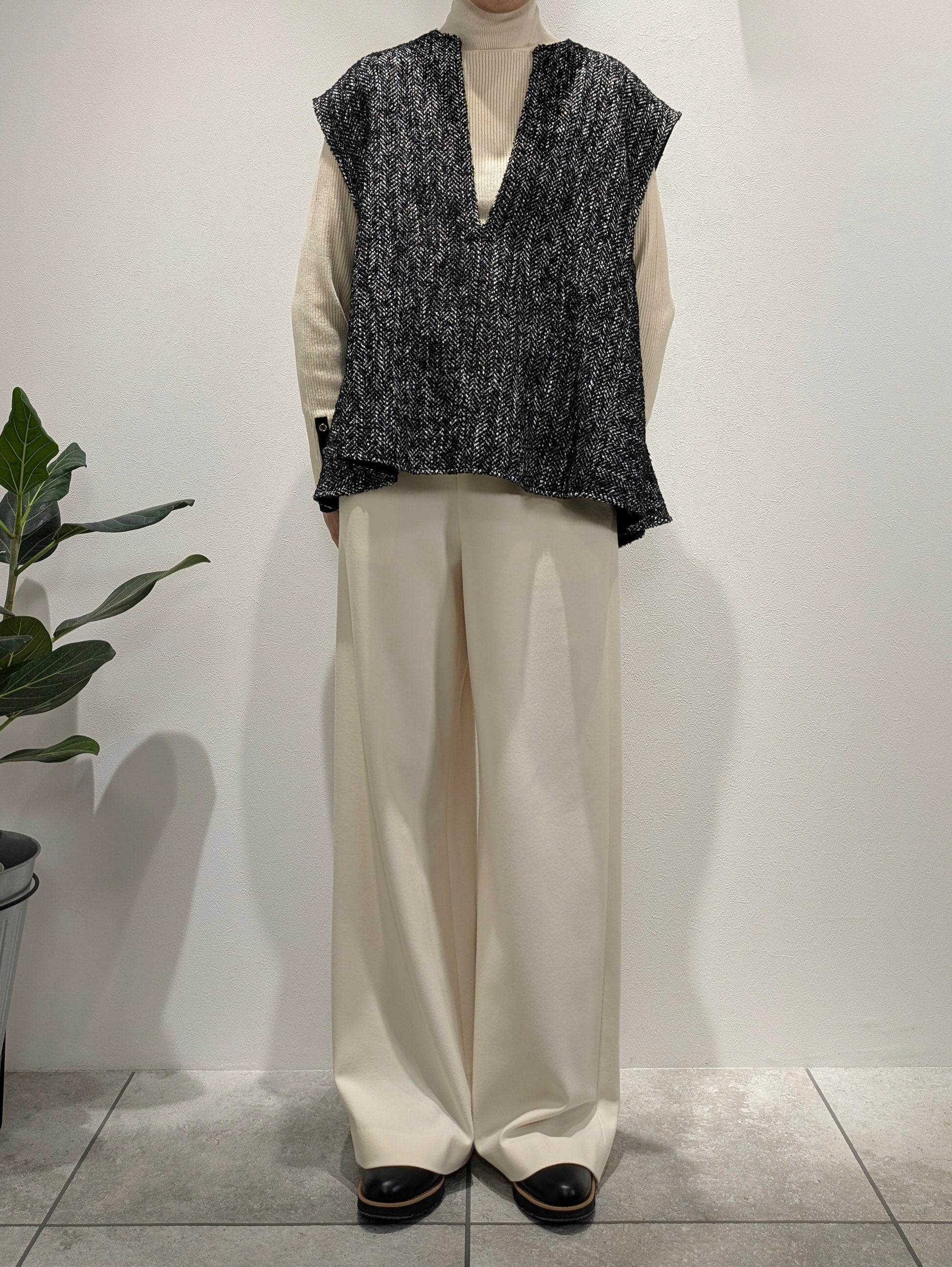 Tweed-style peplum vest