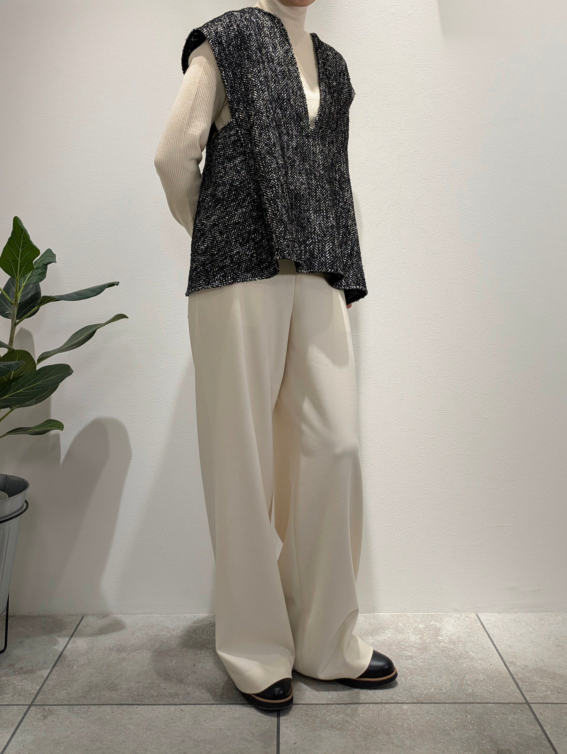 Tweed-style peplum vest