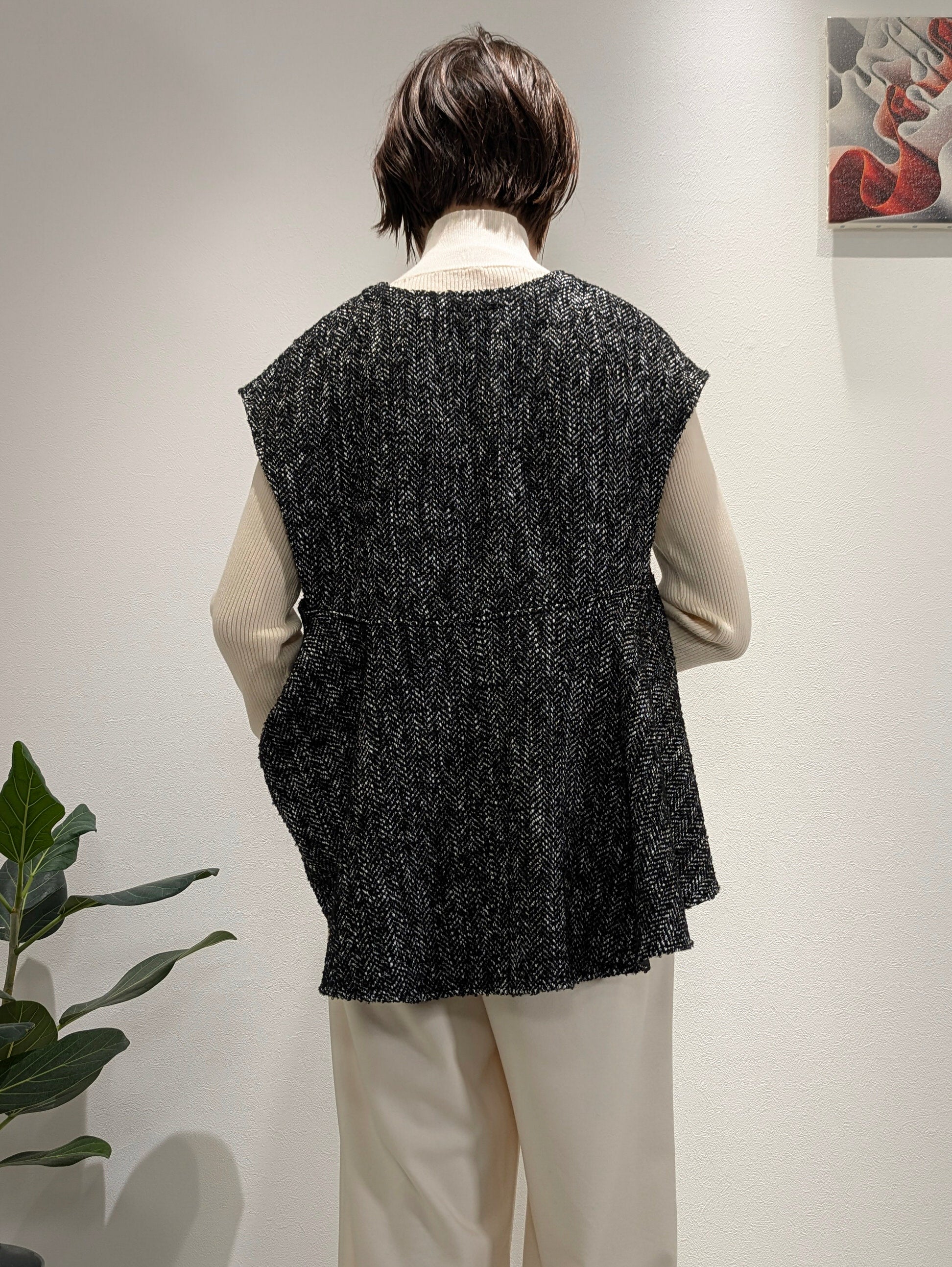 Tweed-style peplum vest