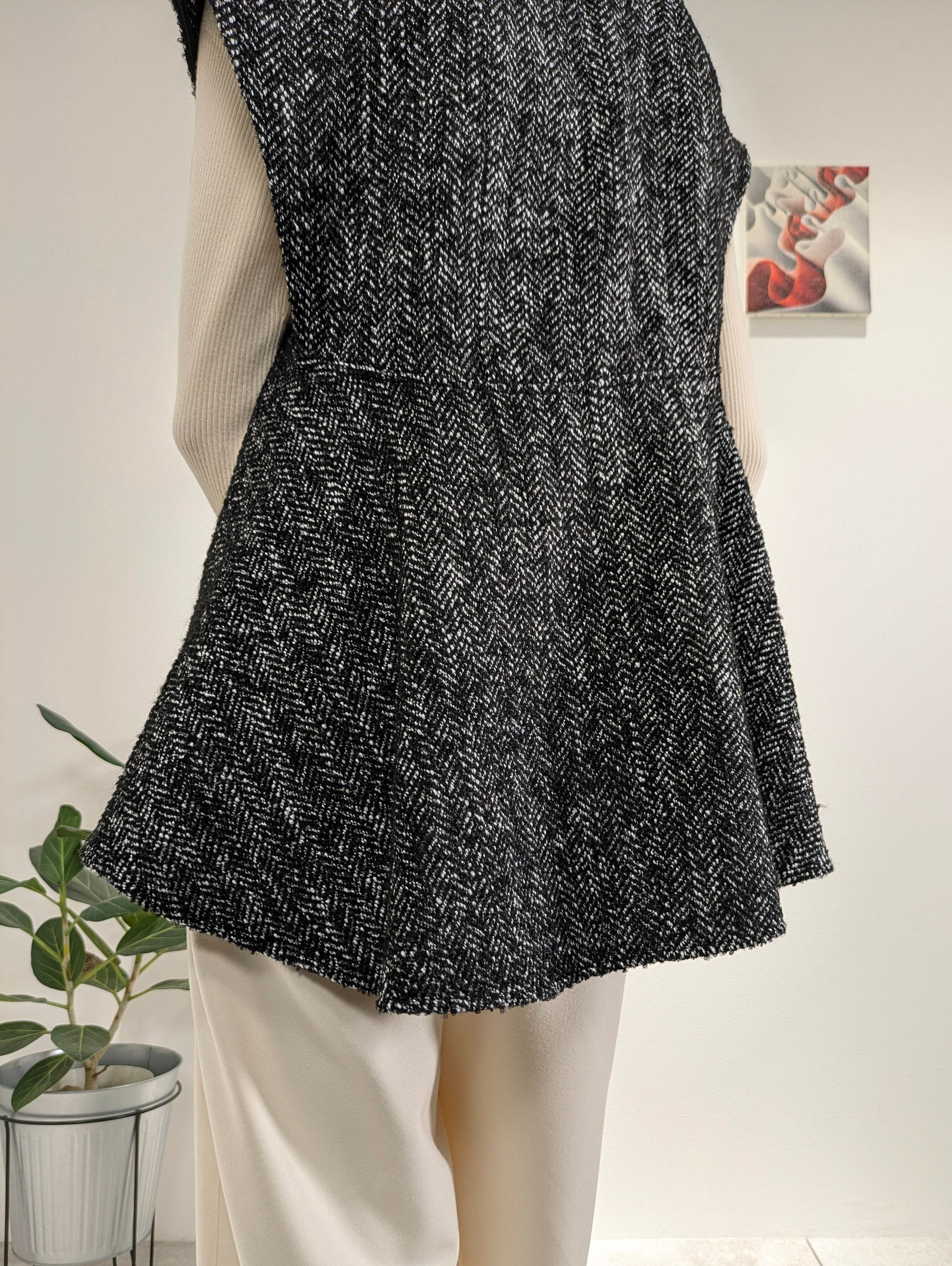 Tweed-style peplum vest