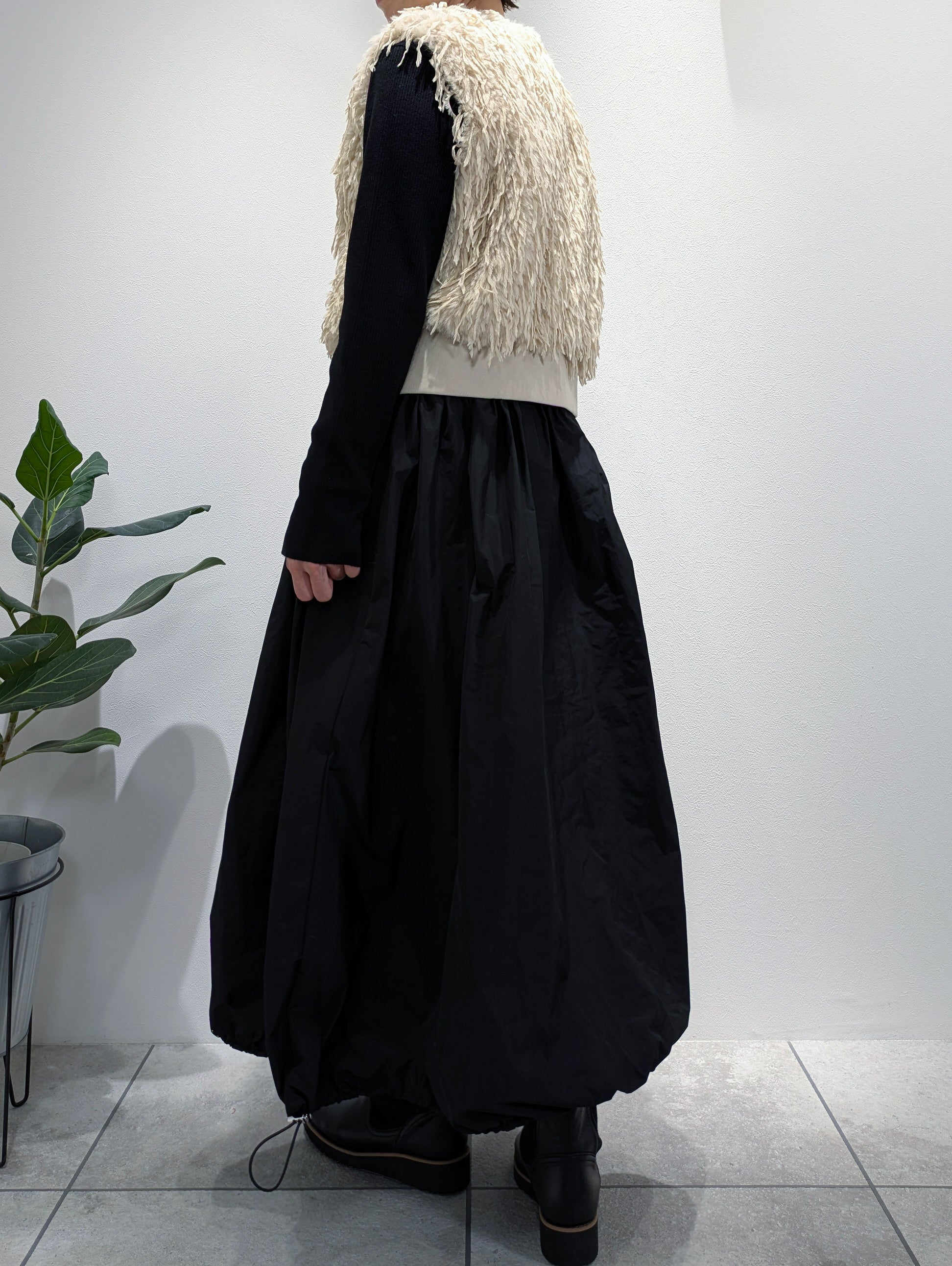 Rib knit and taffeta docking dress