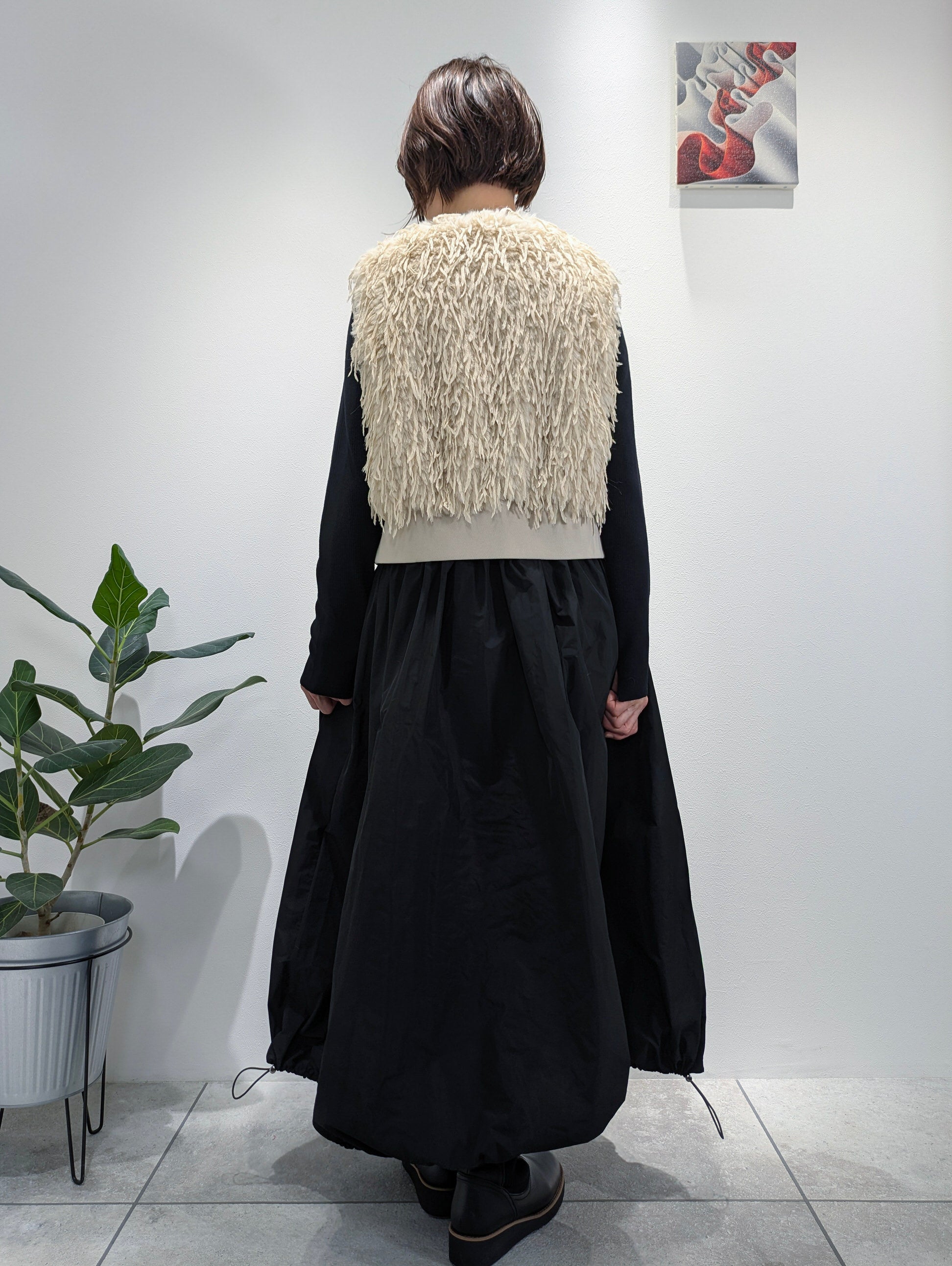 Rib knit and taffeta docking dress