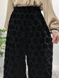 Velvet dot lace wide pants