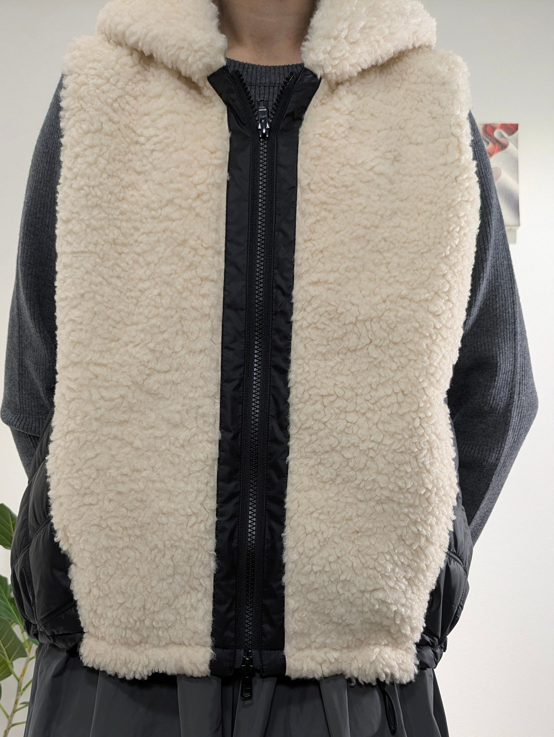 Boa x Taffeta Padded Short Vest