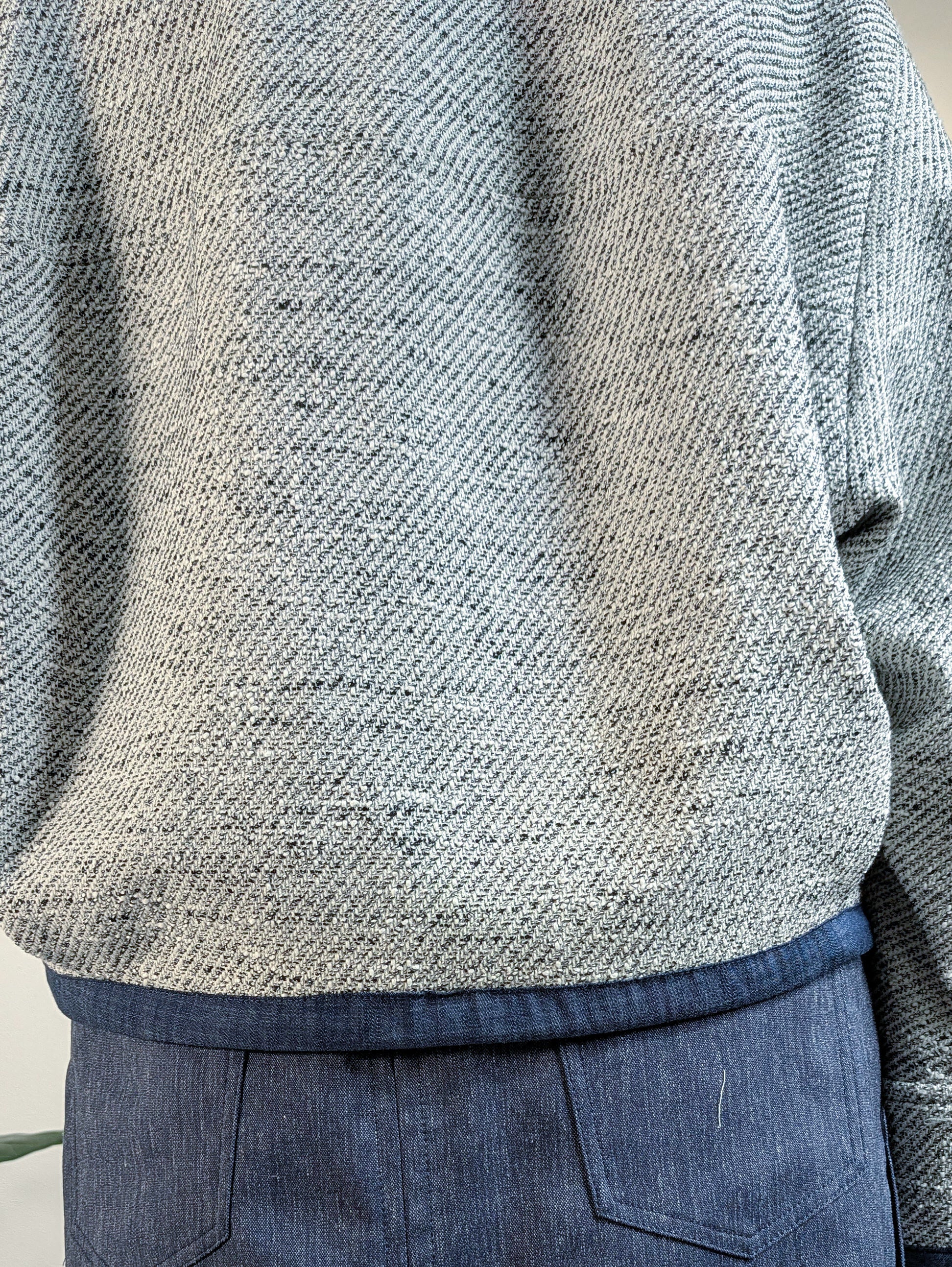 ノーカラーツイードジャケット