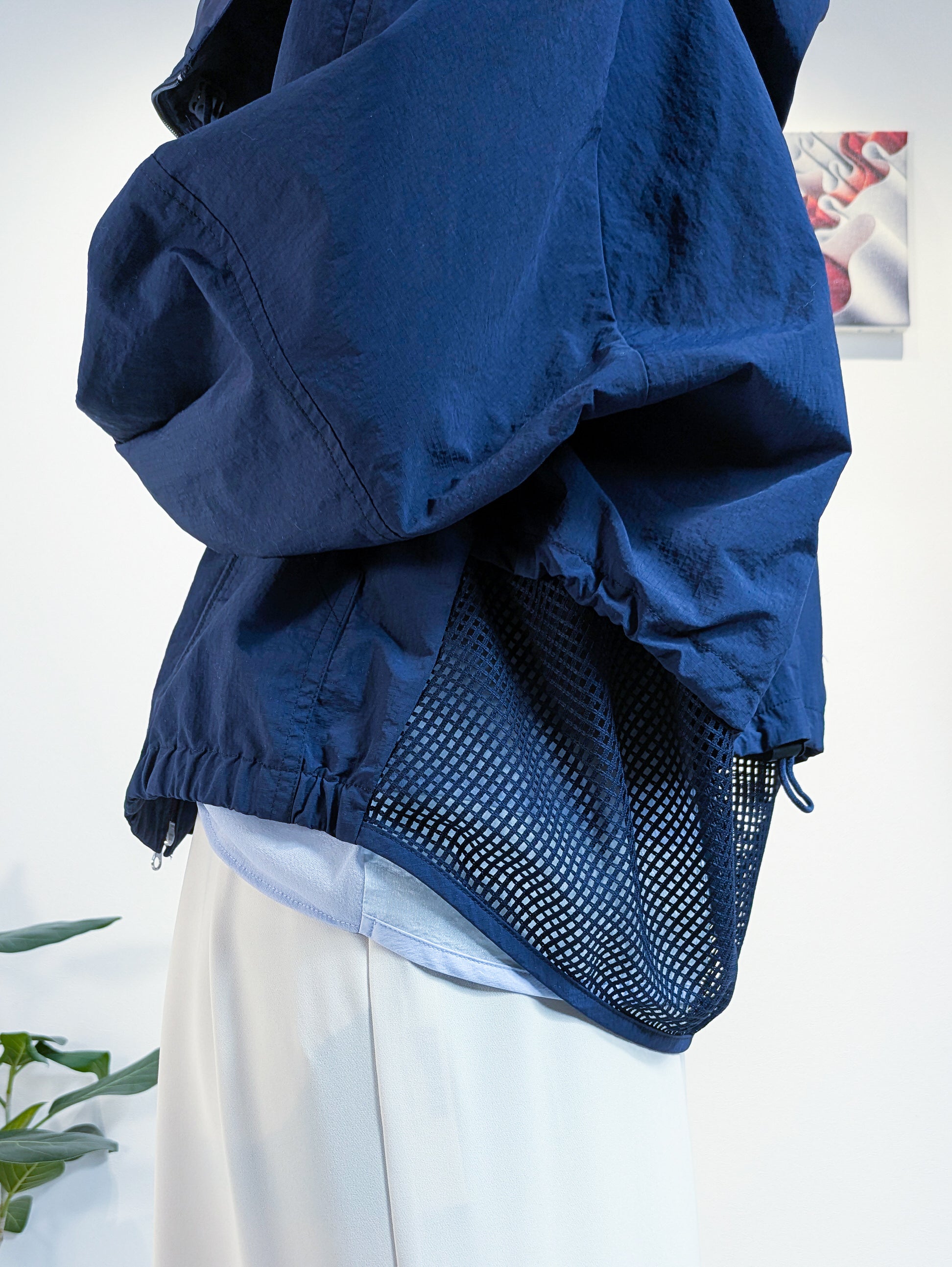 ギャザーフードナイロンブルゾン