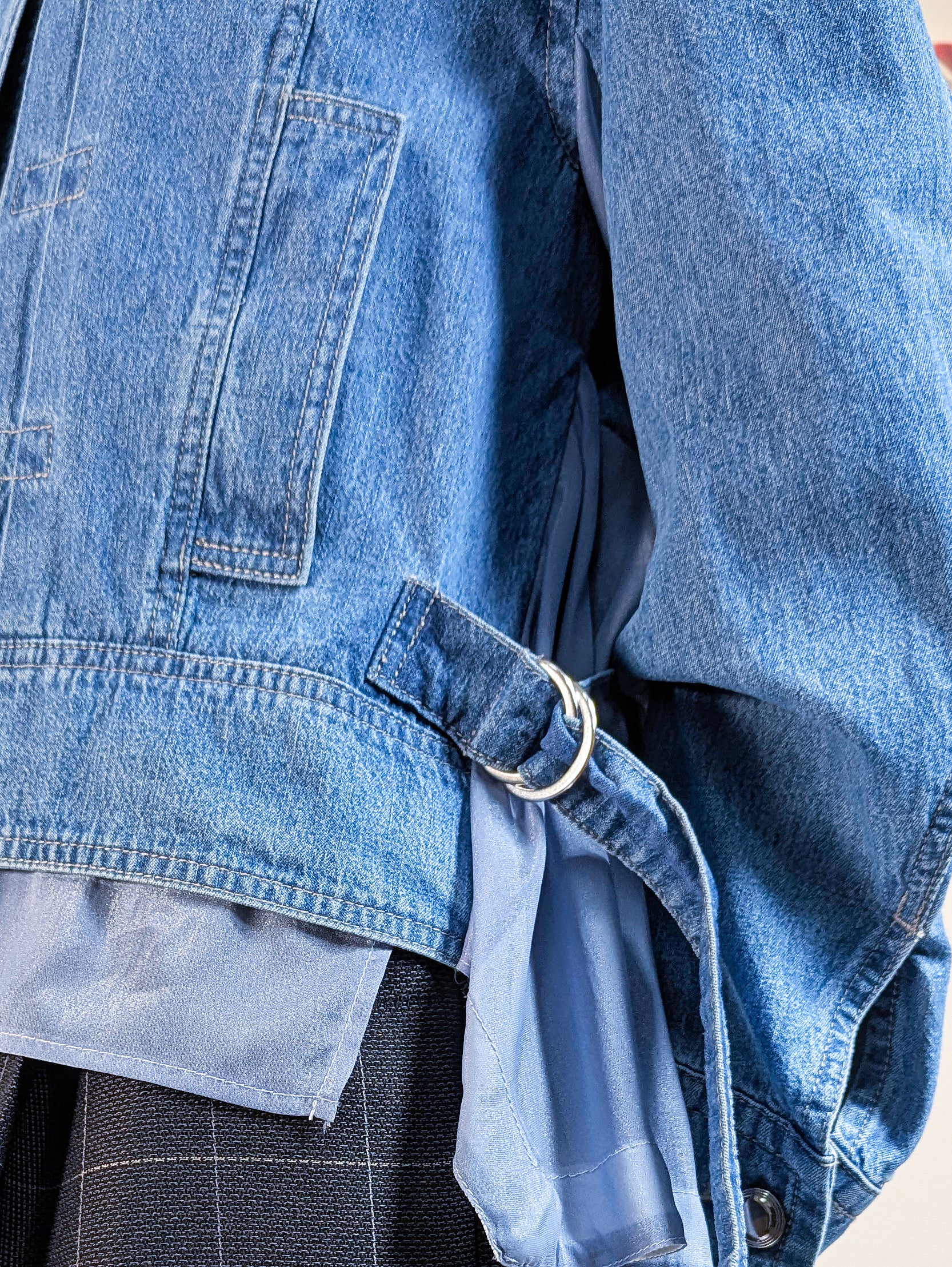 ノーカラーデニムジャケット