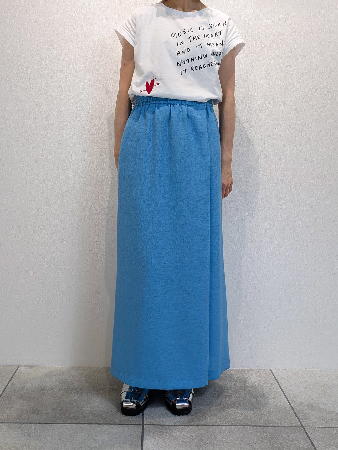 ハート刺繍メッセージロゴT