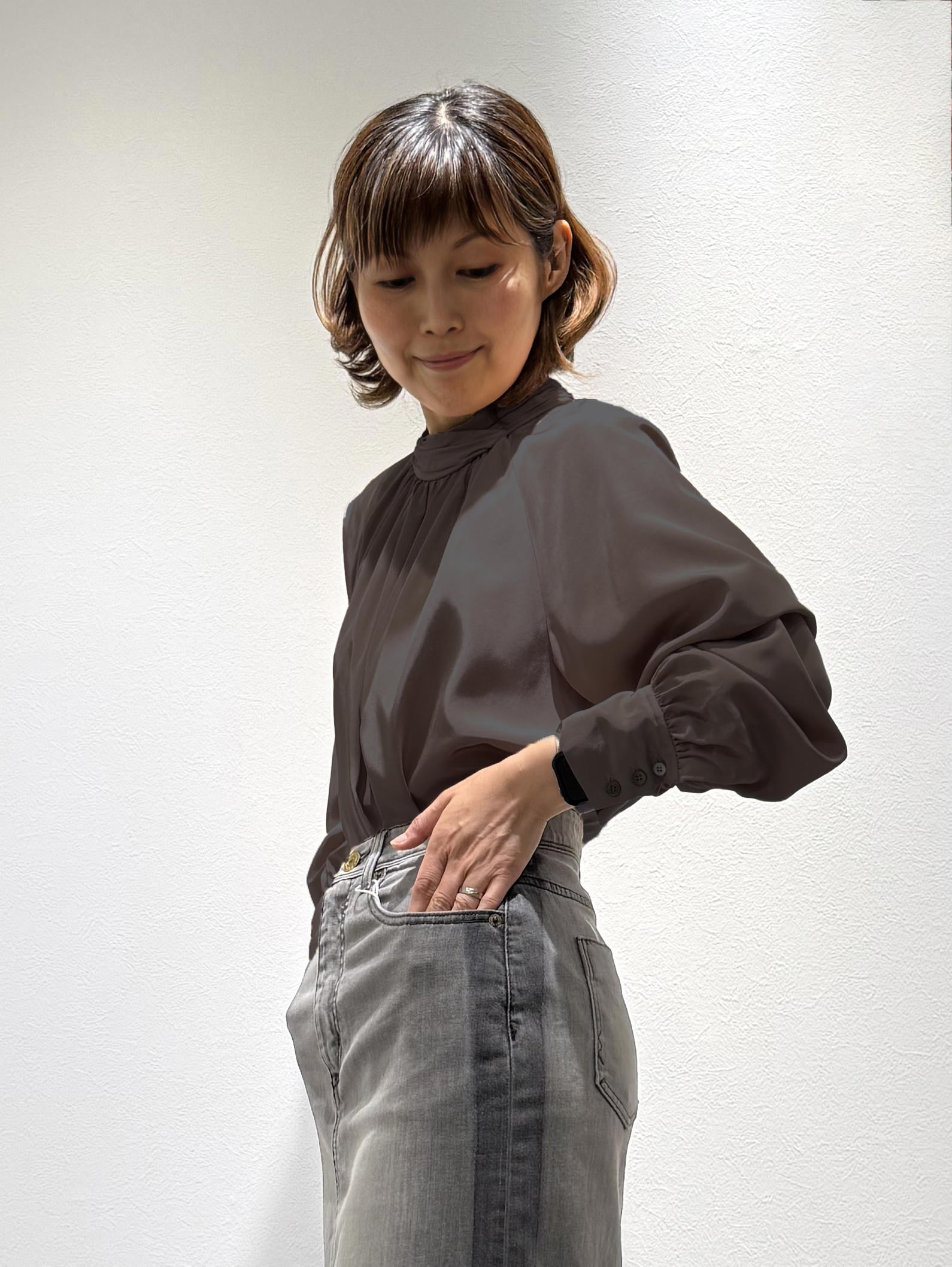 high neck blouse