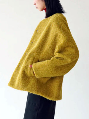 No-collar short coat