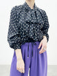 2WAY Polka dot satin blouse